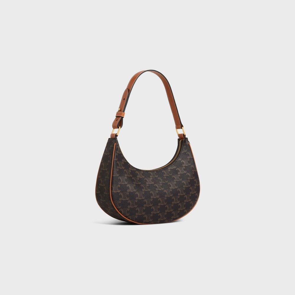 Celine Ava Bag in Triomphe Canvas and Calfskin Tan